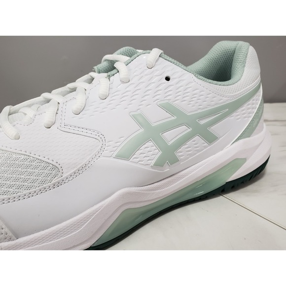 NEW 11 Asics Men\'s Gel Dedicate 8 Pickleball Shoes White Cold Moss Green main image 4